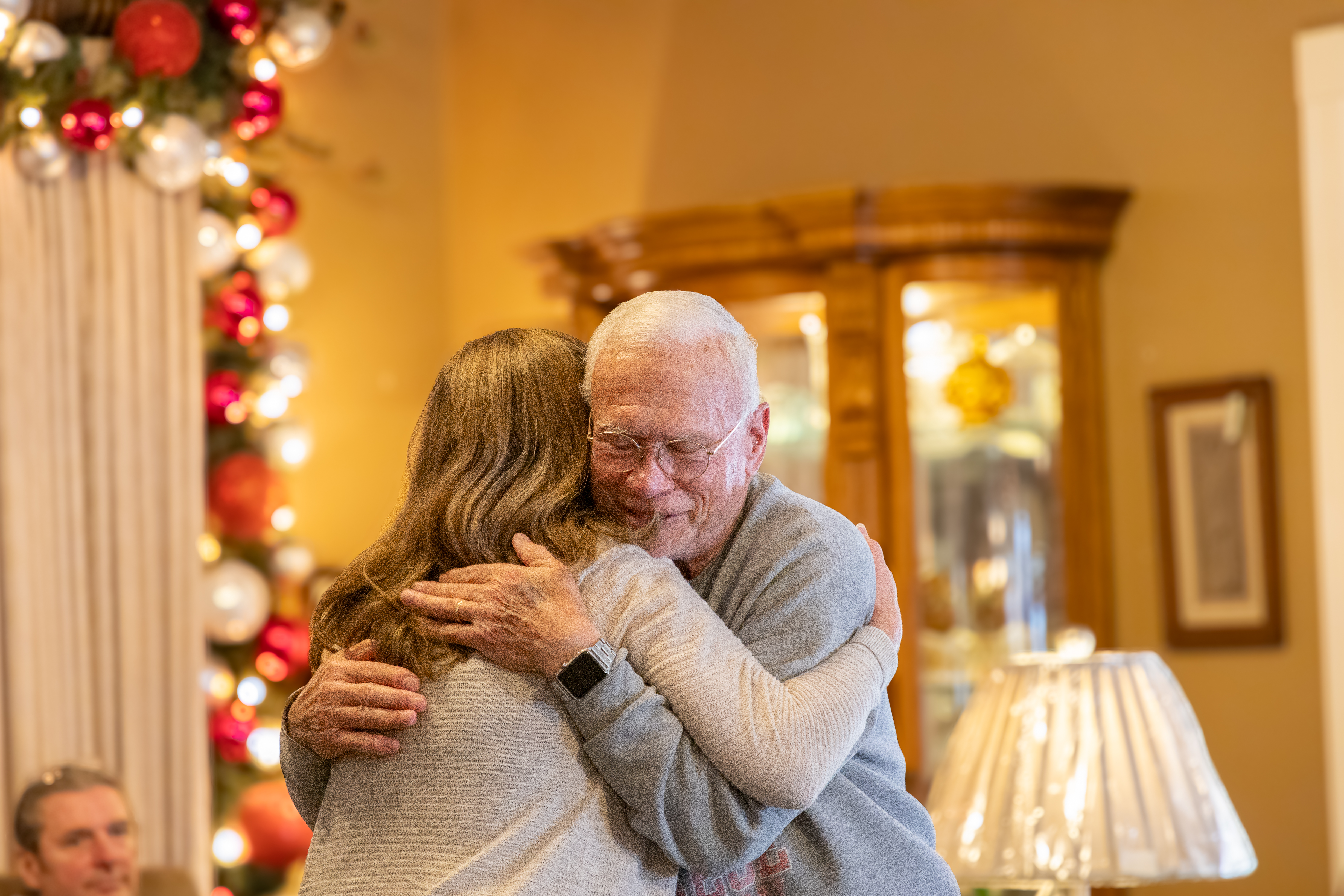 Man and woman hugging