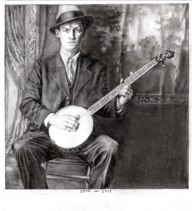 image of man with banjo on his knee
