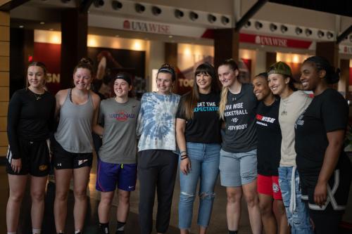 Brenda Tracy with UVA Wise athletes