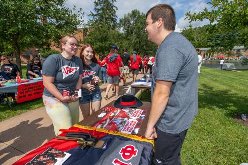 Students attending activities fair