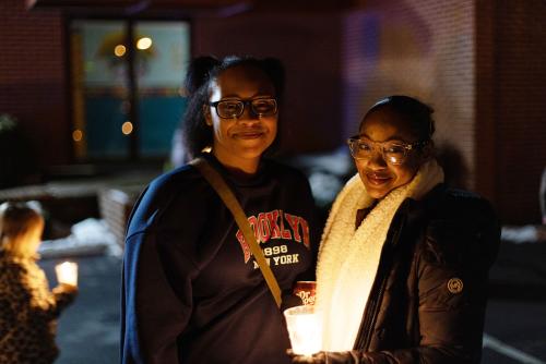 Students at MLK march with candles