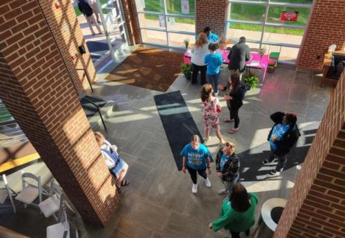 Attendees gather before the conference begins