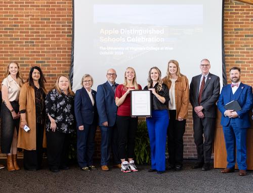 UVA Wise Faculty and Chancellor Pose with Apple Distinguished School Award