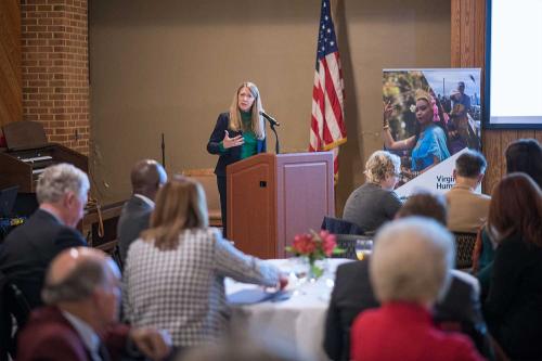 Jinny Turman speaks during annoucement