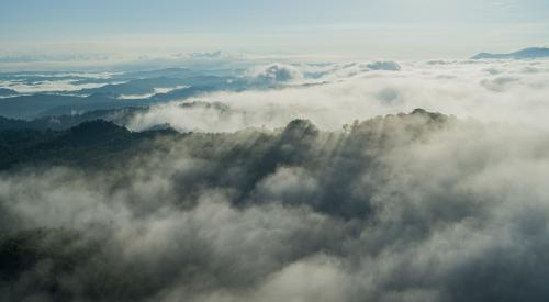 Clouds over mountains