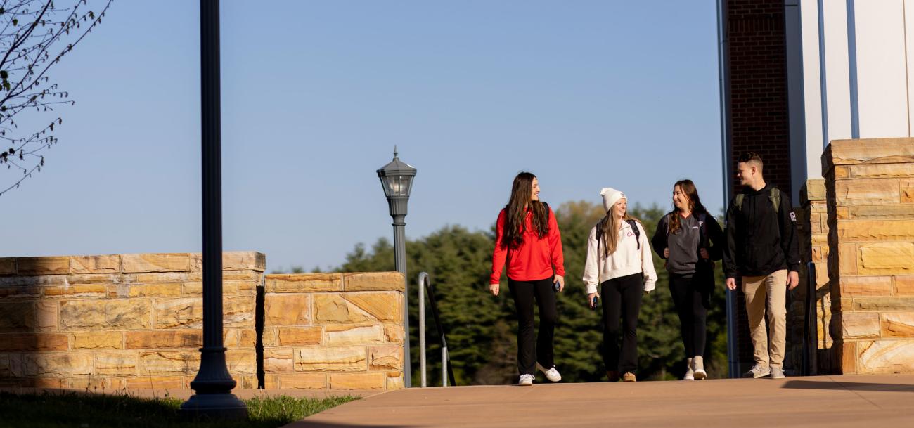 Students walking on campus