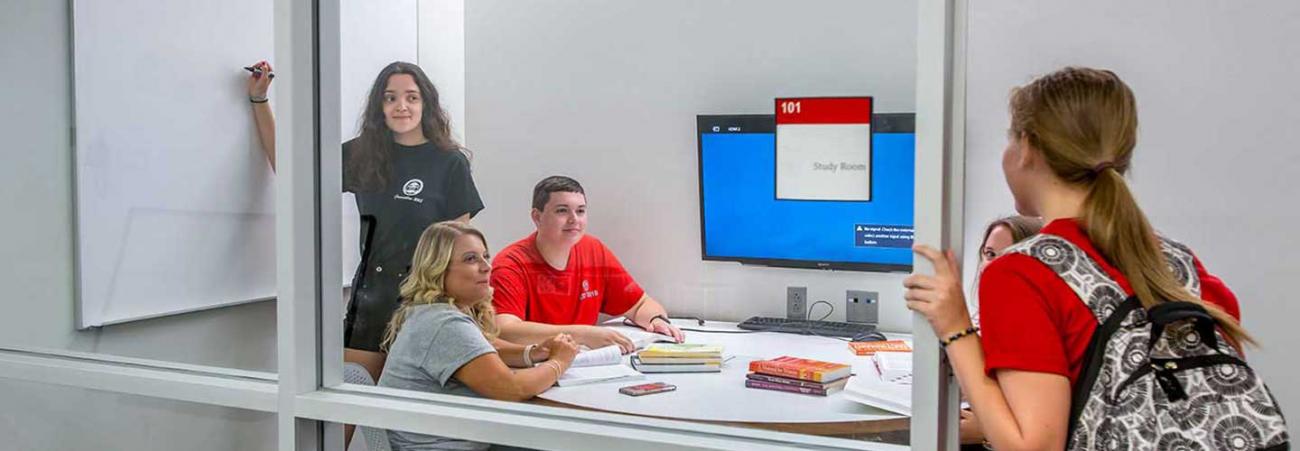 Group of students in study room